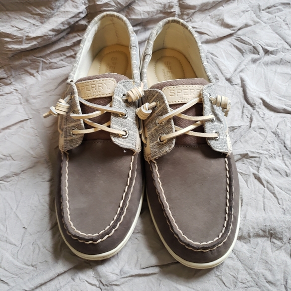 Sperry Womens Songfish Stripe Graphite Brown Boat Shoes 8M NWT - Picture 5 of 15